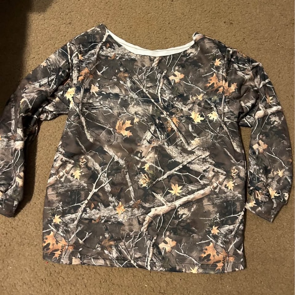 Camouflage Long Sleeve off the shoulder Top